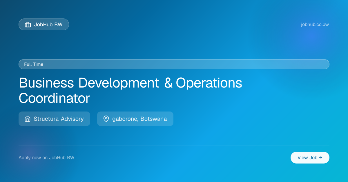 Business Development & Operations Coordinator at Structura Advisory
